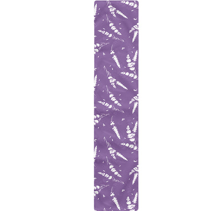 Purple And White Lavender Pattern Print Table Runner
