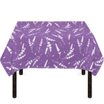 Purple And White Lavender Pattern Print Tablecloth