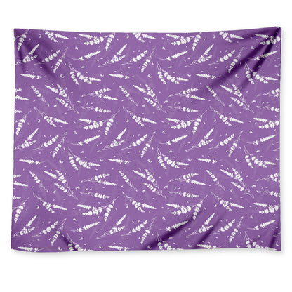 Purple And White Lavender Pattern Print Tapestry