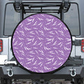 Purple And White Lavender Pattern Print Tire Cover
