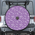 Purple And White Lavender Pattern Print Tire Cover With Camera Hole