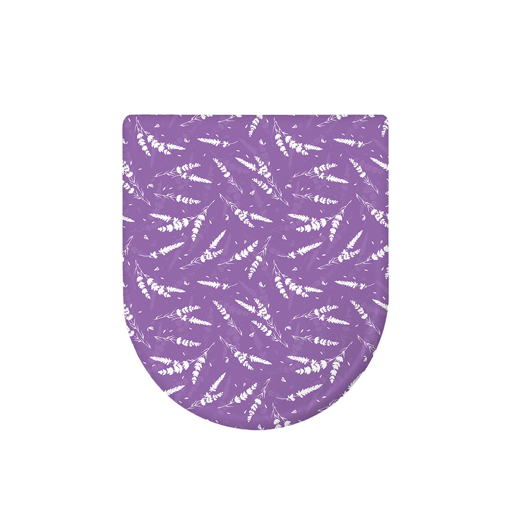 Purple And White Lavender Pattern Print Toilet Lid Cover