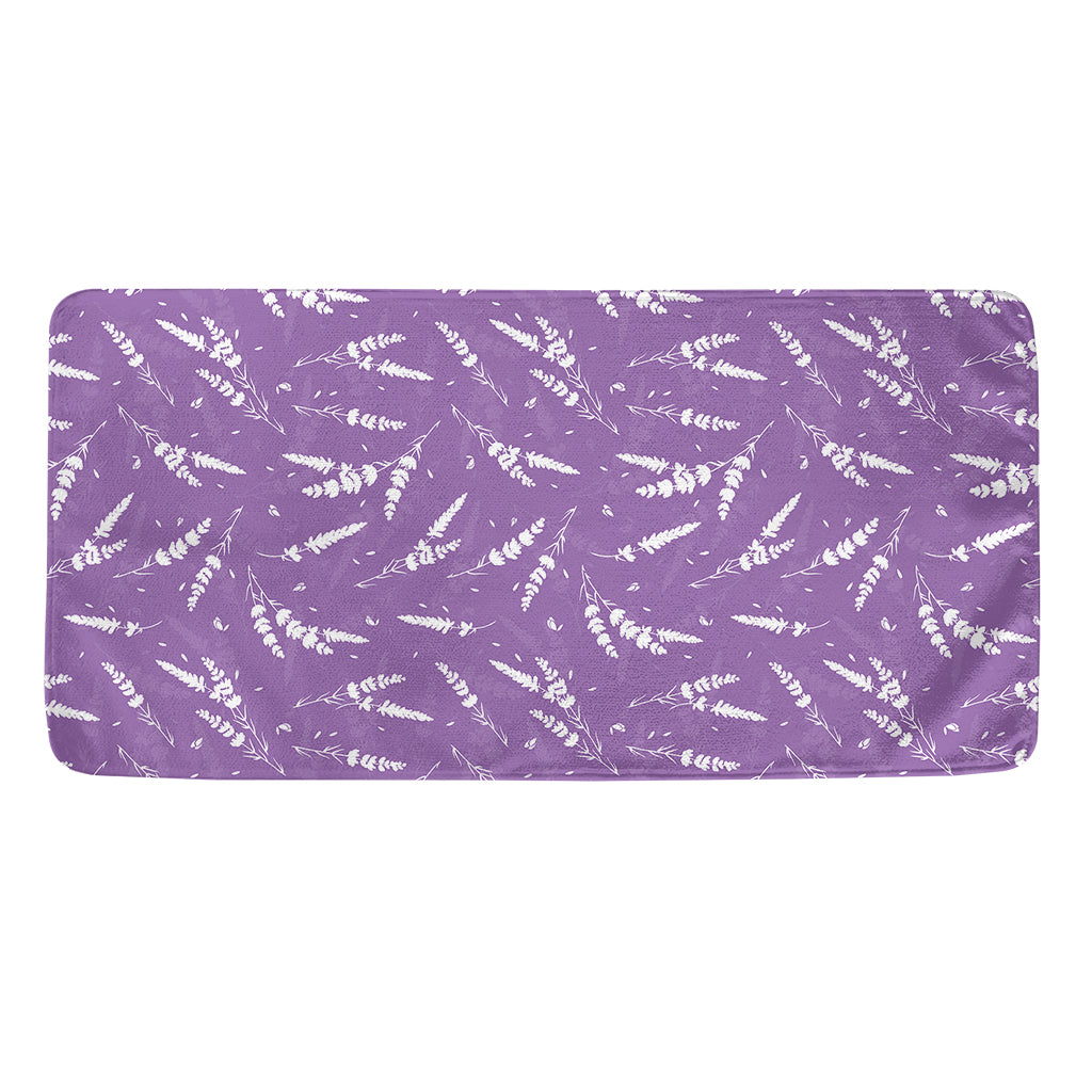 Purple And White Lavender Pattern Print Towel