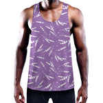 Purple And White Lavender Pattern Print Training Tank Top