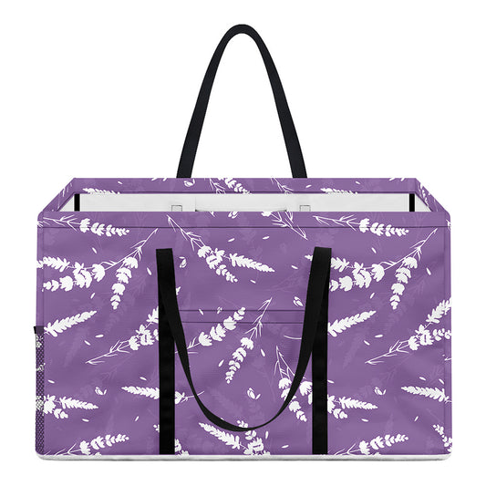 Purple And White Lavender Pattern Print Utility Tote Bag