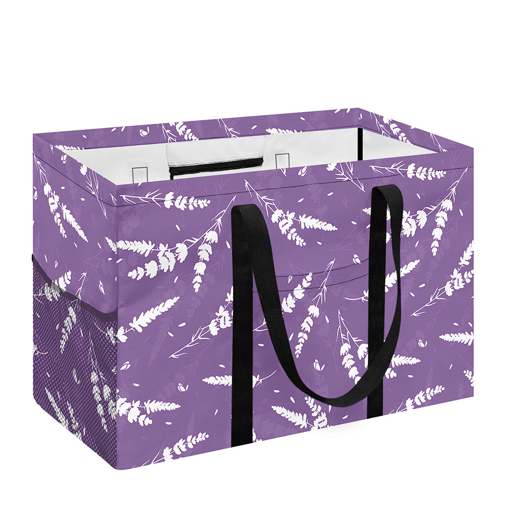 Purple And White Lavender Pattern Print Utility Tote Bag