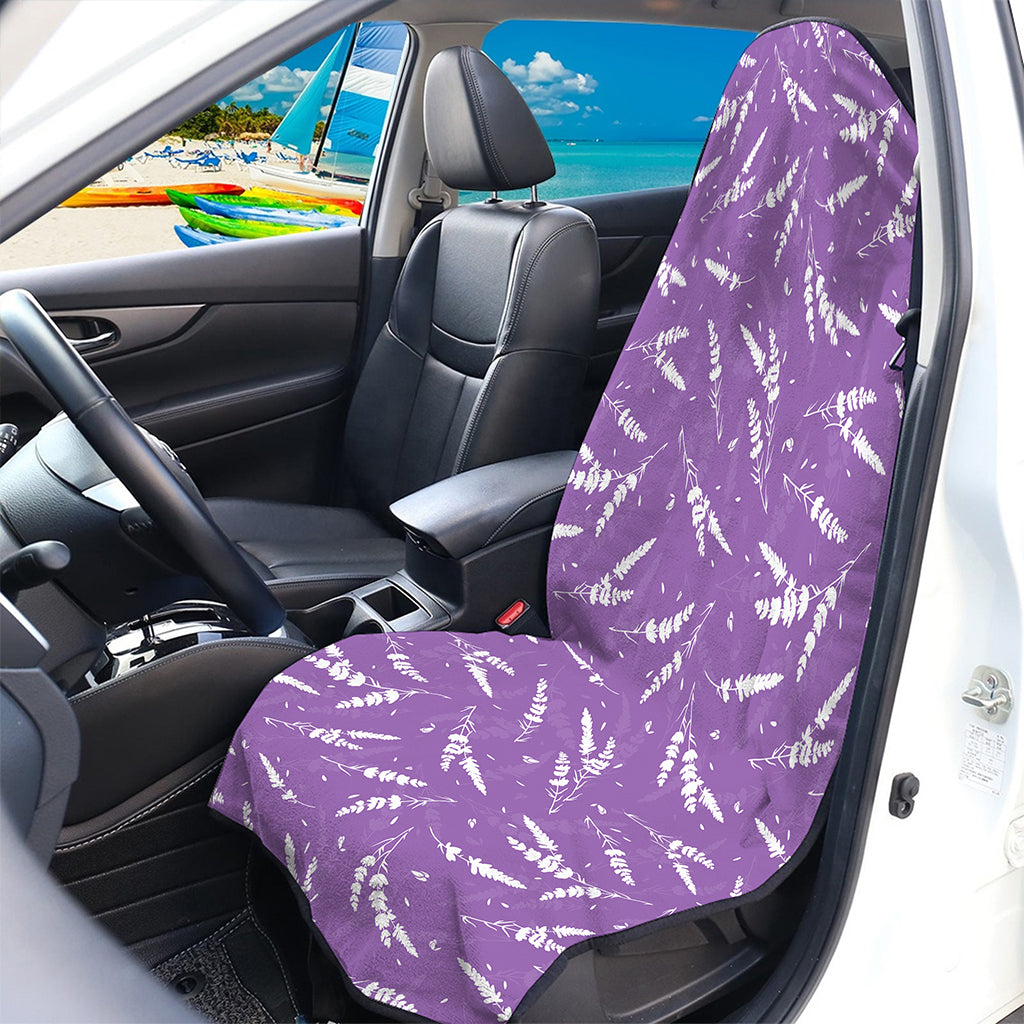 Purple And White Lavender Pattern Print Waterproof Car Seat Cover