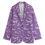 Purple And White Lavender Pattern Print Women's Blazer
