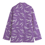 Purple And White Lavender Pattern Print Women's Blazer