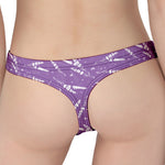 Purple And White Lavender Pattern Print Women's Thong