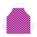 Purple And White Polka Dot Pattern Print Adjustable Apron
