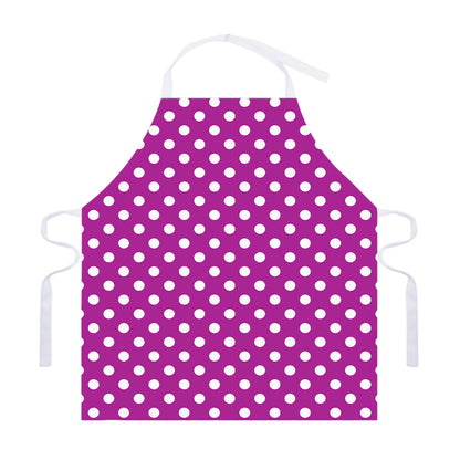 Purple And White Polka Dot Pattern Print Adjustable Apron