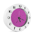 Purple And White Polka Dot Pattern Print Alarm Clock