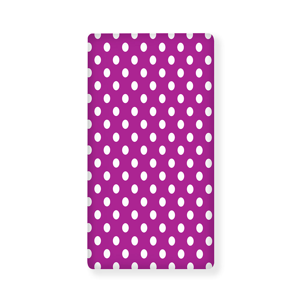 Purple And White Polka Dot Pattern Print Baby Crib Sheet
