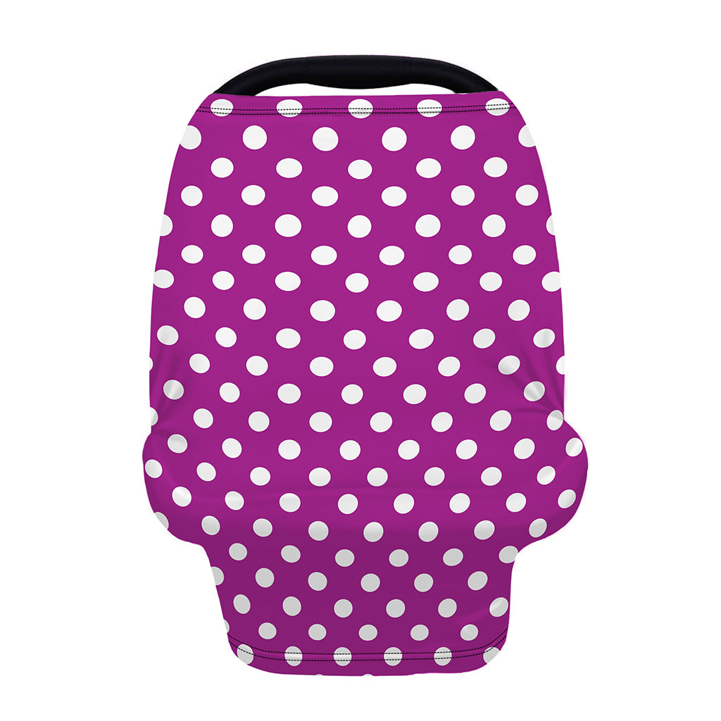 Purple And White Polka Dot Pattern Print Baby Seat Cover