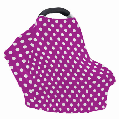 Purple And White Polka Dot Pattern Print Baby Seat Cover