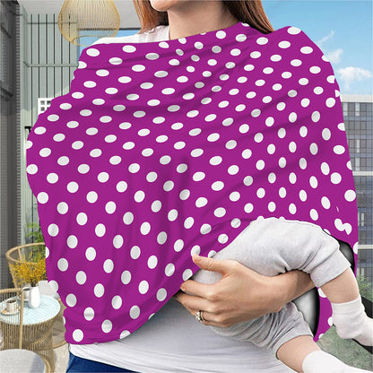 Purple And White Polka Dot Pattern Print Baby Seat Cover