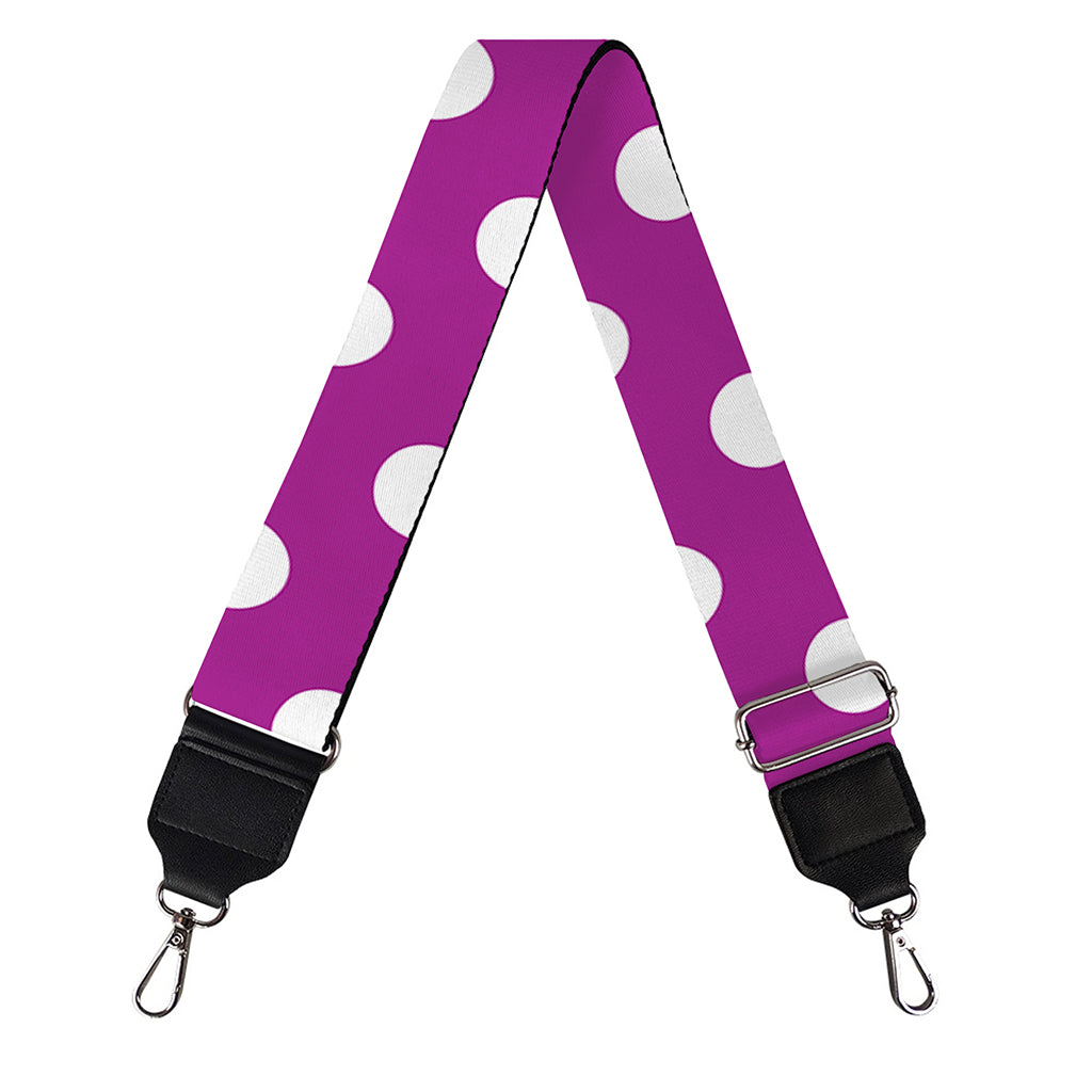 Purple And White Polka Dot Pattern Print Bag Strap