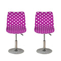 Purple And White Polka Dot Pattern Print Bar Stool Covers