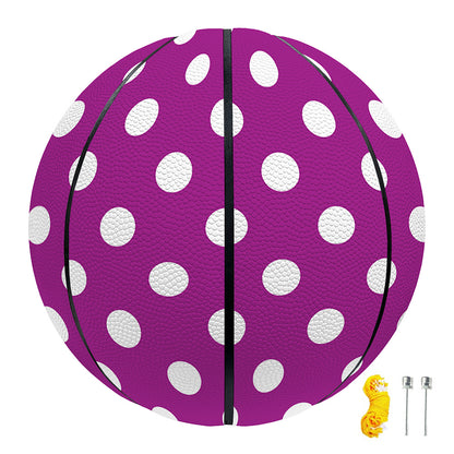 Purple And White Polka Dot Pattern Print Basketball