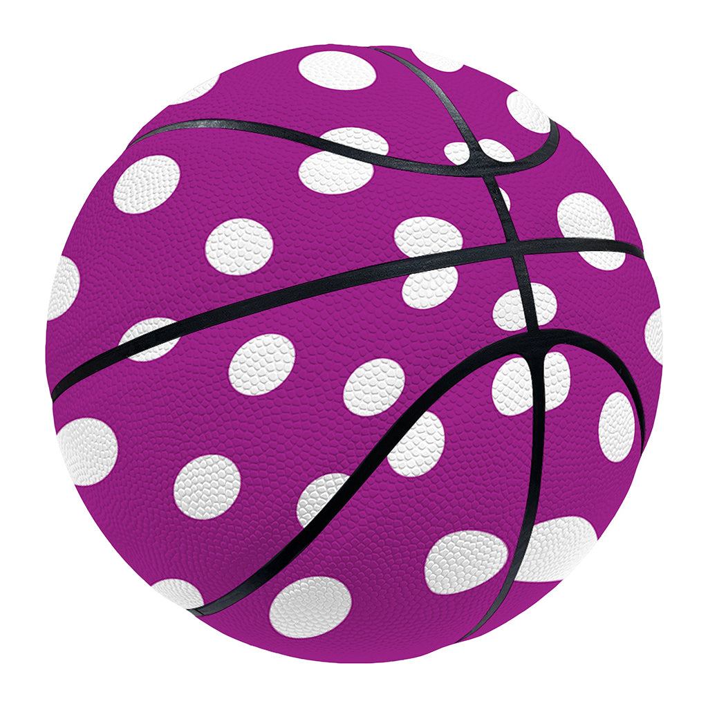 Purple And White Polka Dot Pattern Print Basketball