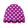 Purple And White Polka Dot Pattern Print Beanie