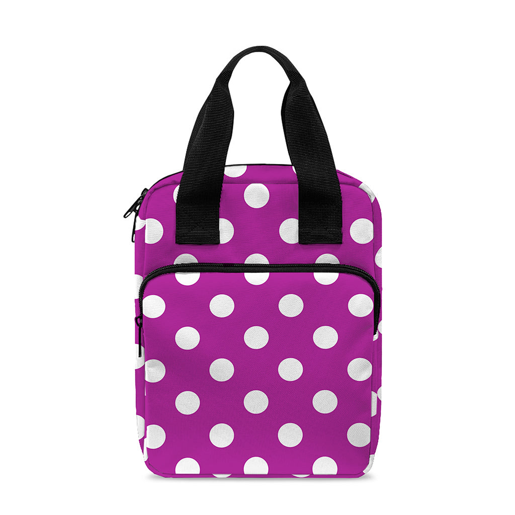 Purple And White Polka Dot Pattern Print Bible Tote Bag