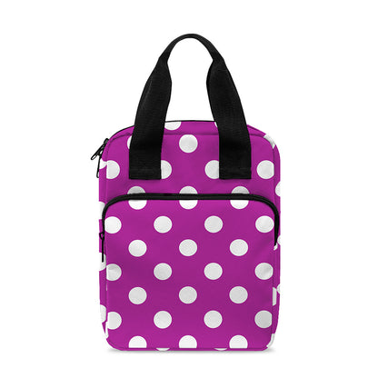 Purple And White Polka Dot Pattern Print Bible Tote Bag