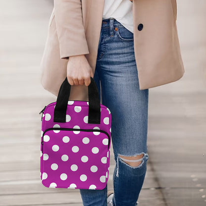 Purple And White Polka Dot Pattern Print Bible Tote Bag