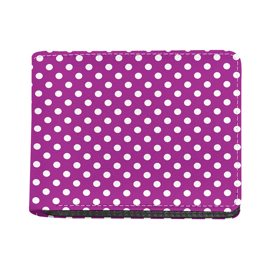 Purple And White Polka Dot Pattern Print Bifold Wallet