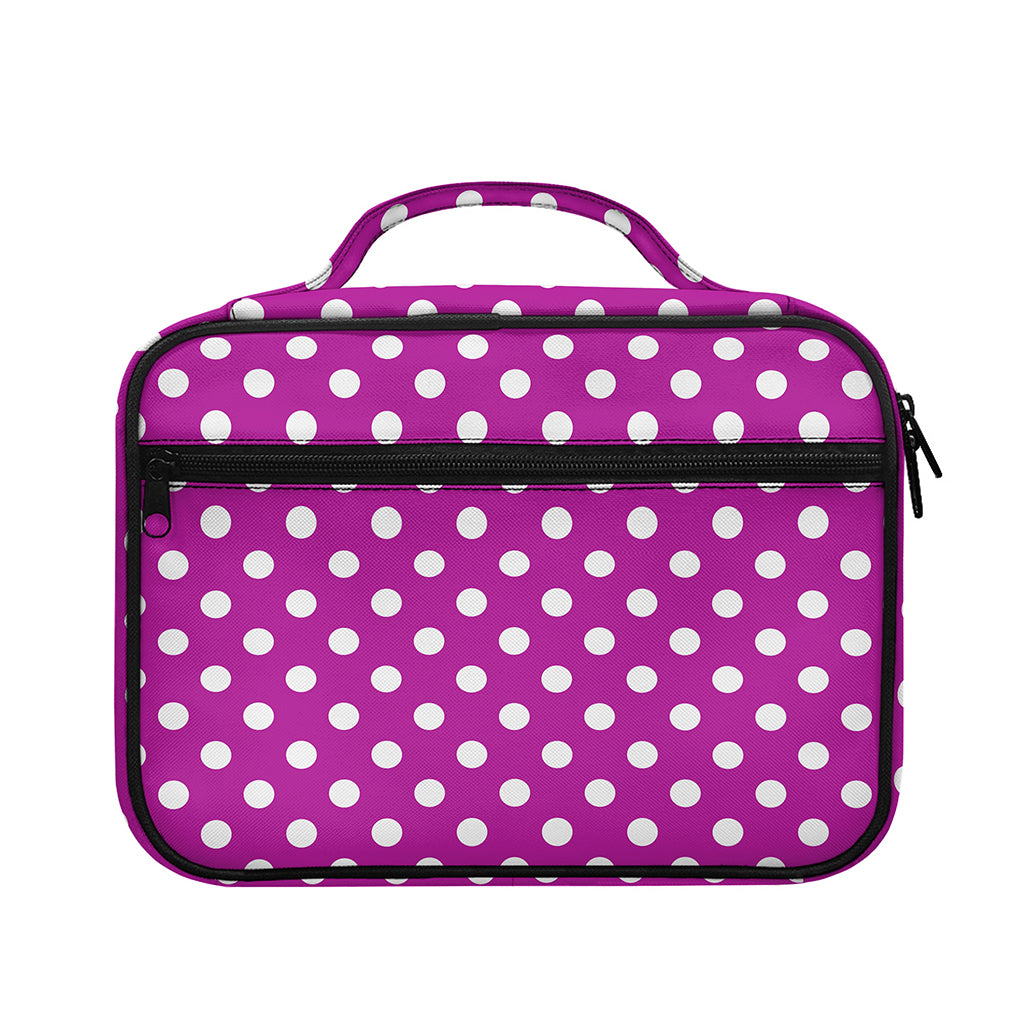 Purple And White Polka Dot Pattern Print Briefcase Bible Bag