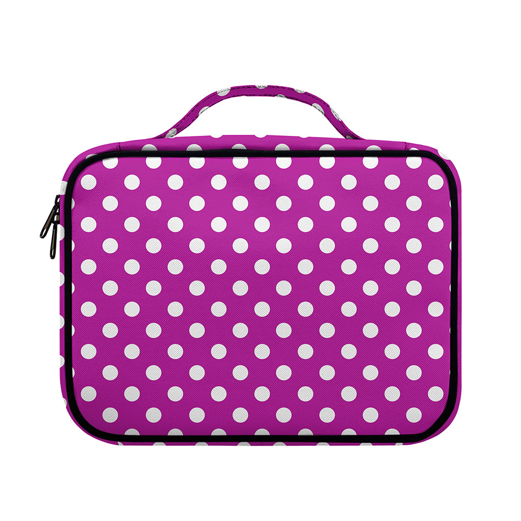Purple And White Polka Dot Pattern Print Briefcase Bible Bag