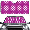 Purple And White Polka Dot Pattern Print Car Windshield Sun Shade