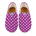 Purple And White Polka Dot Pattern Print Casual Shoes