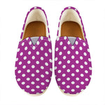 Purple And White Polka Dot Pattern Print Casual Shoes