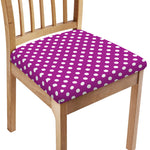 Purple And White Polka Dot Pattern Print Chair Cushion Cover