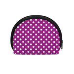 Purple And White Polka Dot Pattern Print Coin Purse