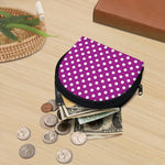 Purple And White Polka Dot Pattern Print Coin Purse