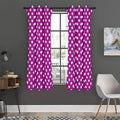 Purple And White Polka Dot Pattern Print Grommet Curtain Panels
