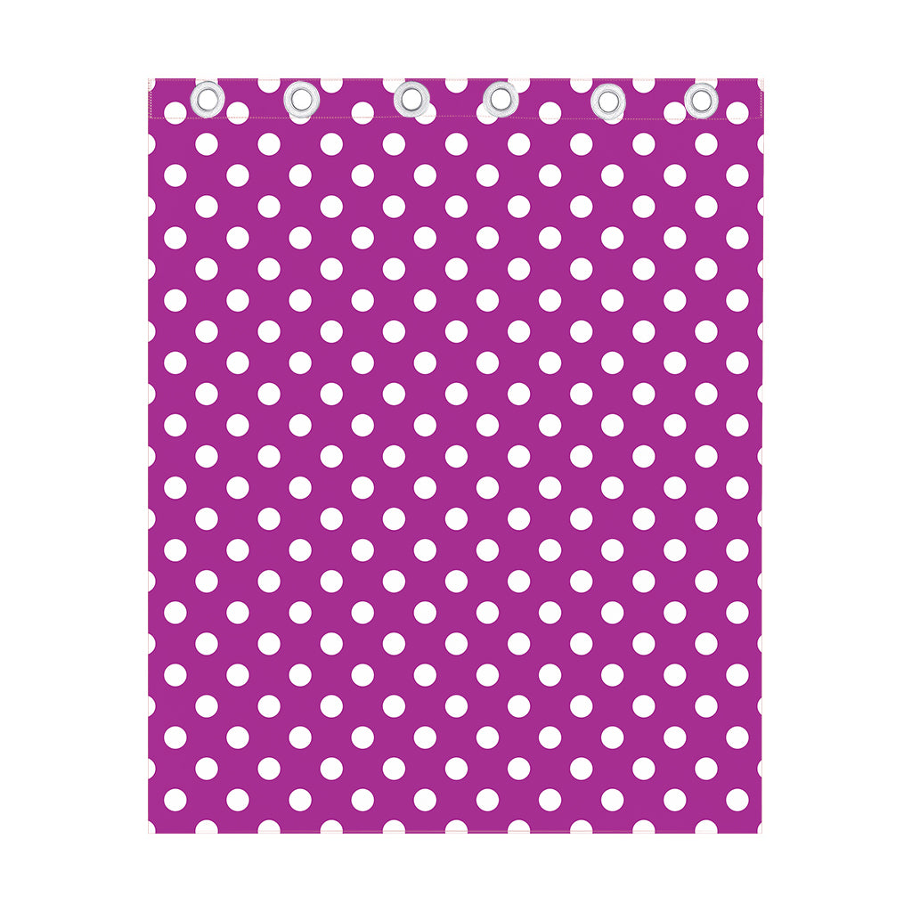 Purple And White Polka Dot Pattern Print Curtain