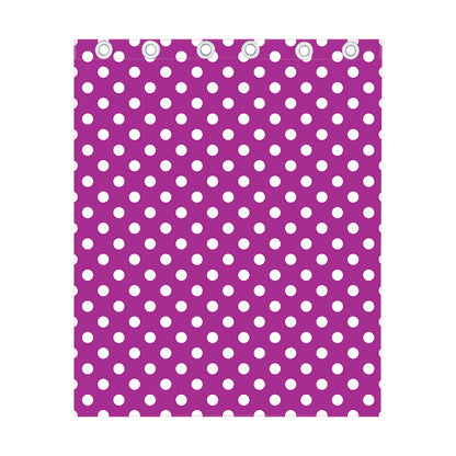 Purple And White Polka Dot Pattern Print Curtain
