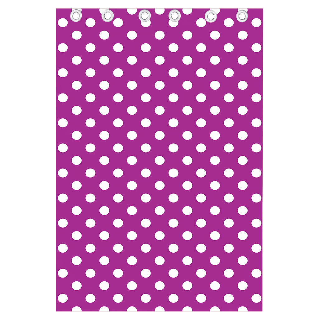 Purple And White Polka Dot Pattern Print Curtain