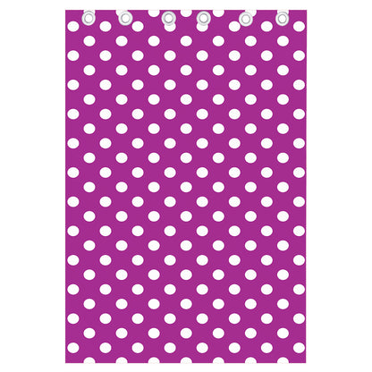 Purple And White Polka Dot Pattern Print Curtain