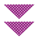 Purple And White Polka Dot Pattern Print Dog Bandana