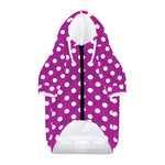 Purple And White Polka Dot Pattern Print Dog Zip Up Hoodie