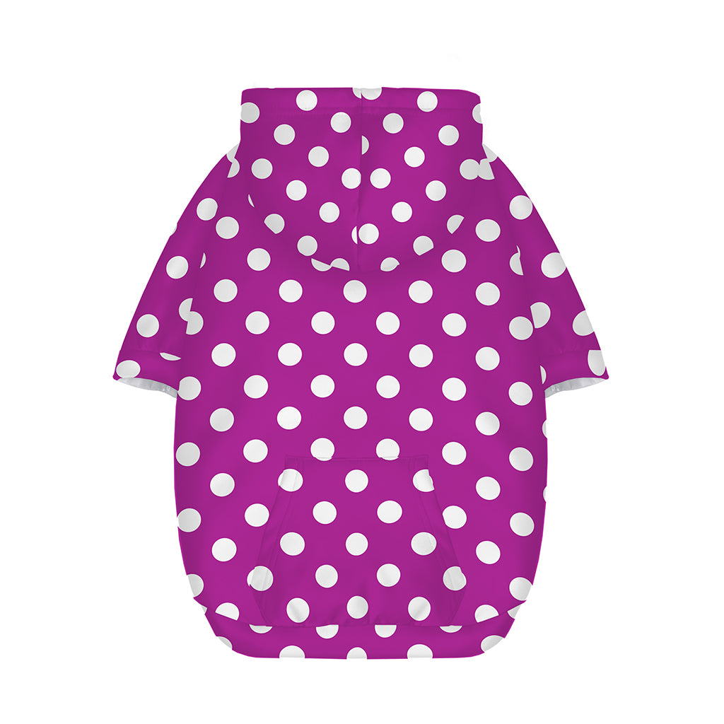Purple And White Polka Dot Pattern Print Dog Zip Up Hoodie