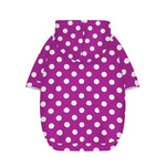 Purple And White Polka Dot Pattern Print Dog Zip Up Hoodie