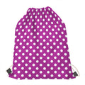 Purple And White Polka Dot Pattern Print Drawstring Bag
