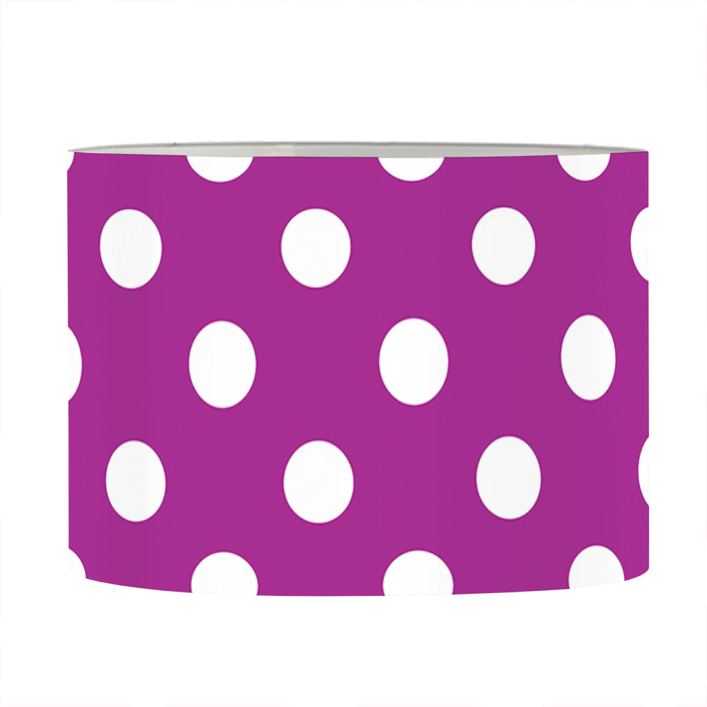 Purple And White Polka Dot Pattern Print Drum Lamp Shade