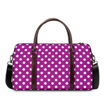 Purple And White Polka Dot Pattern Print Duffle Bag